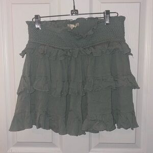 Ruffled sage green skirt from Altar’d State